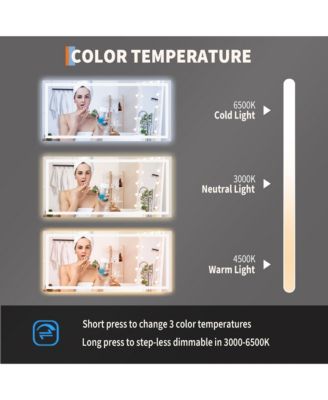LED Bathroom Mirror with Lights, Front Lit + Backlit Vanity Mirror for Wall, Dimmable Lighted Bathroom Vanity Mirror, Anti-Fog, Memory Function