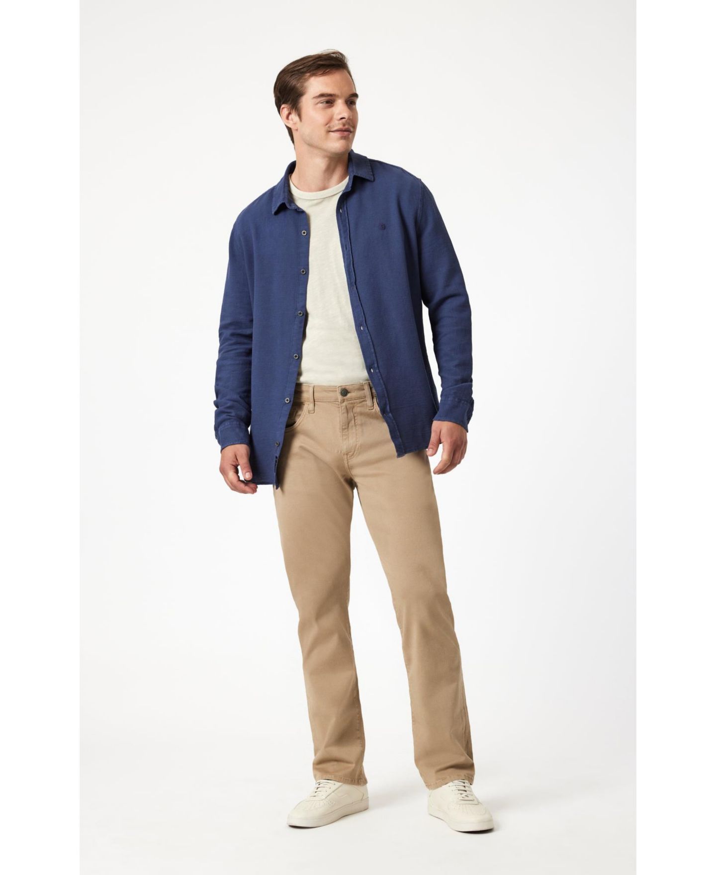 Мужские брюки Mavi Jeans Zach Straight Leg In Khaki Casual Twill Pant, цвет: Хаки — фото 5