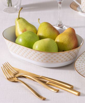 Trocadero 32 oz. Gold-Tone Oval Vegetable Bowl