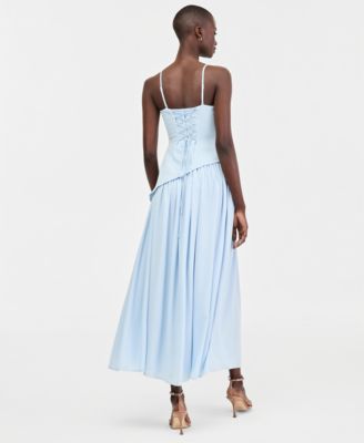 Juniors' Asymmetric Sleeveless Midi Dress
