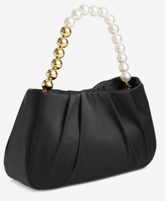 Imitation Pearl Top Handle Satchel Bag