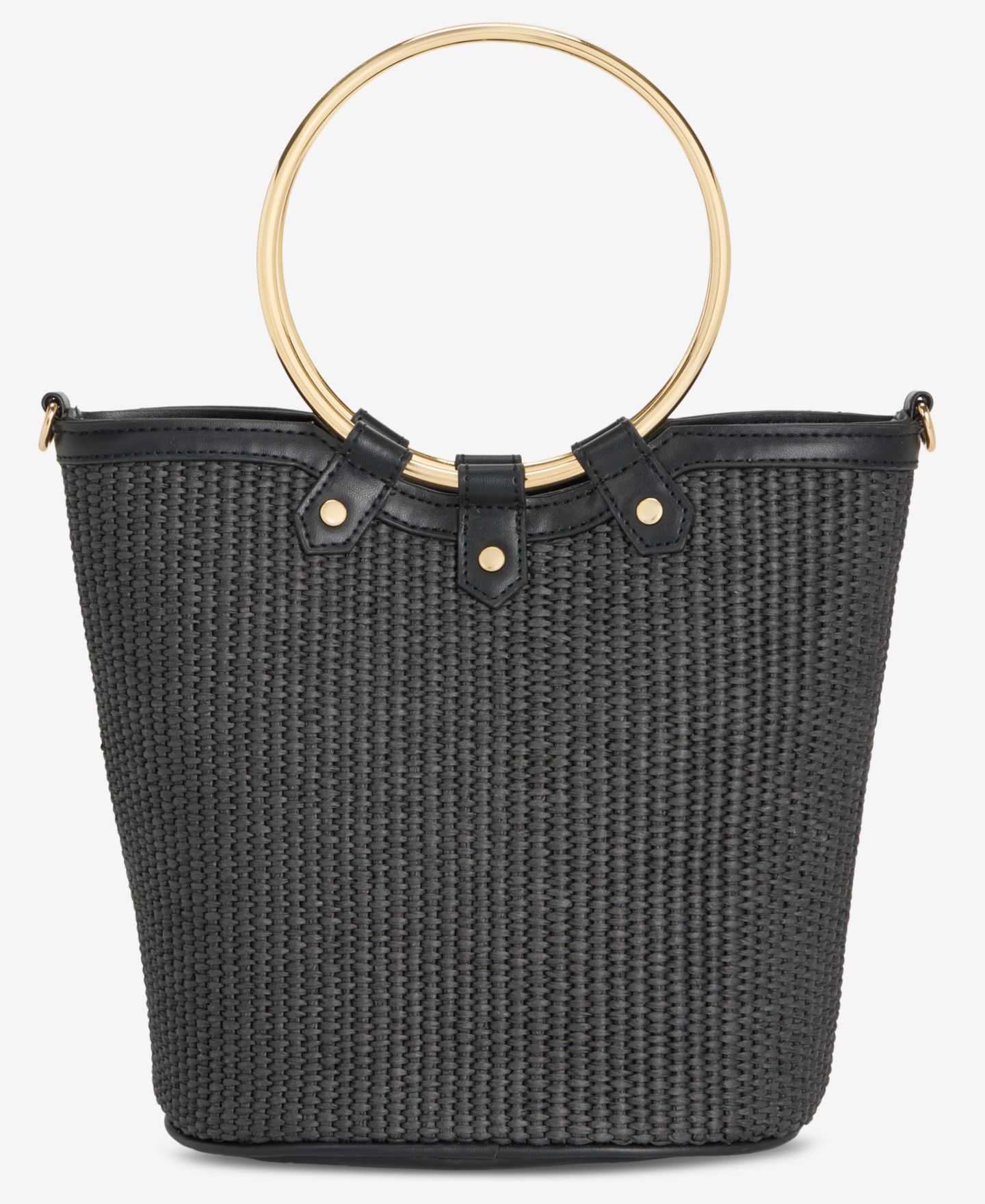 Женская сумка I.N.C. International Concepts Straw Bucket, цвет: Чёрный — фото 3