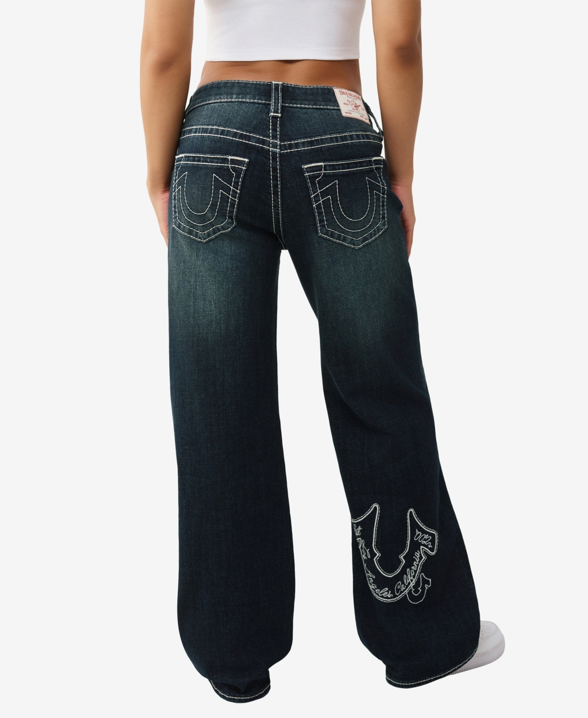 True Religion Women's Embroidered Bobbi Baggy Big T Jeans