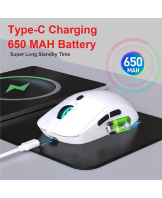 2.4G Wireless Rechargeable Mouse, 3600 DPI Adjustable, 7-Color RGB Backlight, Ergonomic Silent Mouse,Type-C Charging, for PC, Laptop, Mac