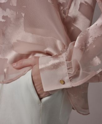 Women's Split V-Neck Long-Sleeve Top