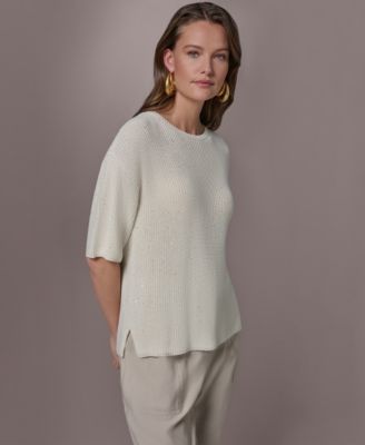 Women's Short-Sleeve Oversized Sweater