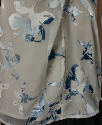 Petite Flocked Floral Top