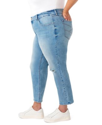 Plus Size Tummyless Ankle Straight Jeans