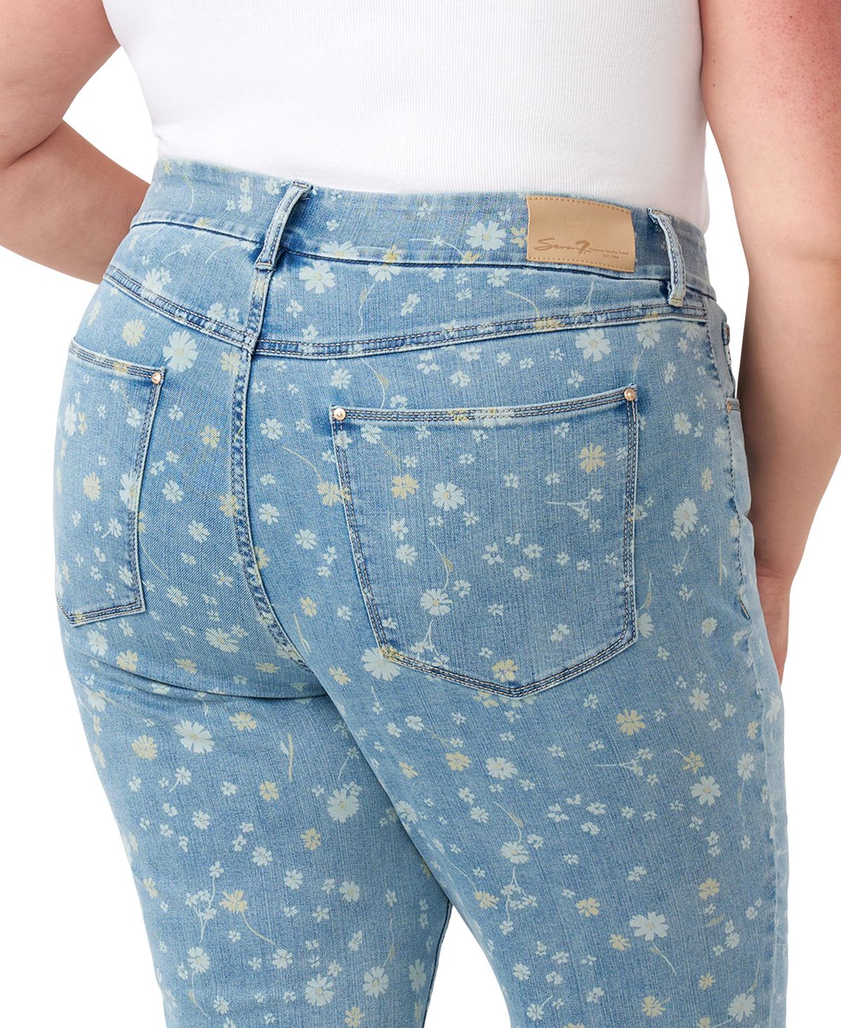 Seven7 Plus Size Tummyless Ankle Straight Jeans view 3 — MAYCSS fashion products