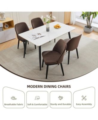 Upholstered Dining Chairs Set of Modern Kitchen Chairs with Thick Cushions, Dining Room Chair with Wood Legs for Dining Room Kitchen Restaurant