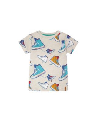 Deux par Deux Boy Cotton Jersey T-Shirt Grey Mix Printed Shoes - Toddler Child - Grey mix printed shoes 45$