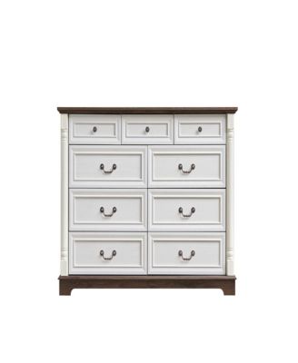 9 Drawer Dresser Chest with Wooden Base, Wooden Rustic Rustic Chest of Drawers, Storage Dresser