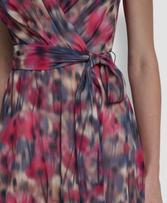 Women's Flutter Short-Sleeve Midi Dress