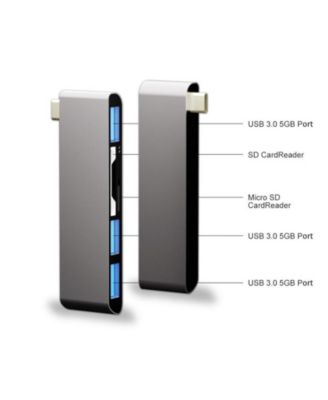 5-in-1 USB C Hub - with SD/TF Card Reader & 3 USB 3.0 Ports,Portable Docking Station,for Home Office,Travel