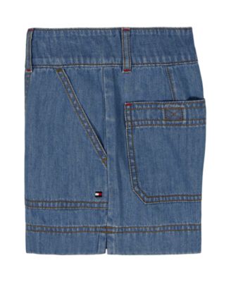 Girls' 7-16 Seam Slit Denim Shorts