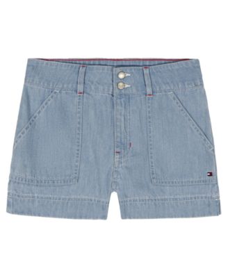 Girls' 7-16 Double-Button Waist Denim Shorts