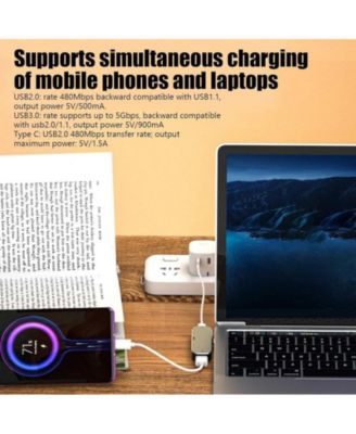 5-in-1 Mini Type-C Hub with 100W PD Charging & 3.5mm Audio Port - Multiport Adapter for Laptop, Tablet & Phone