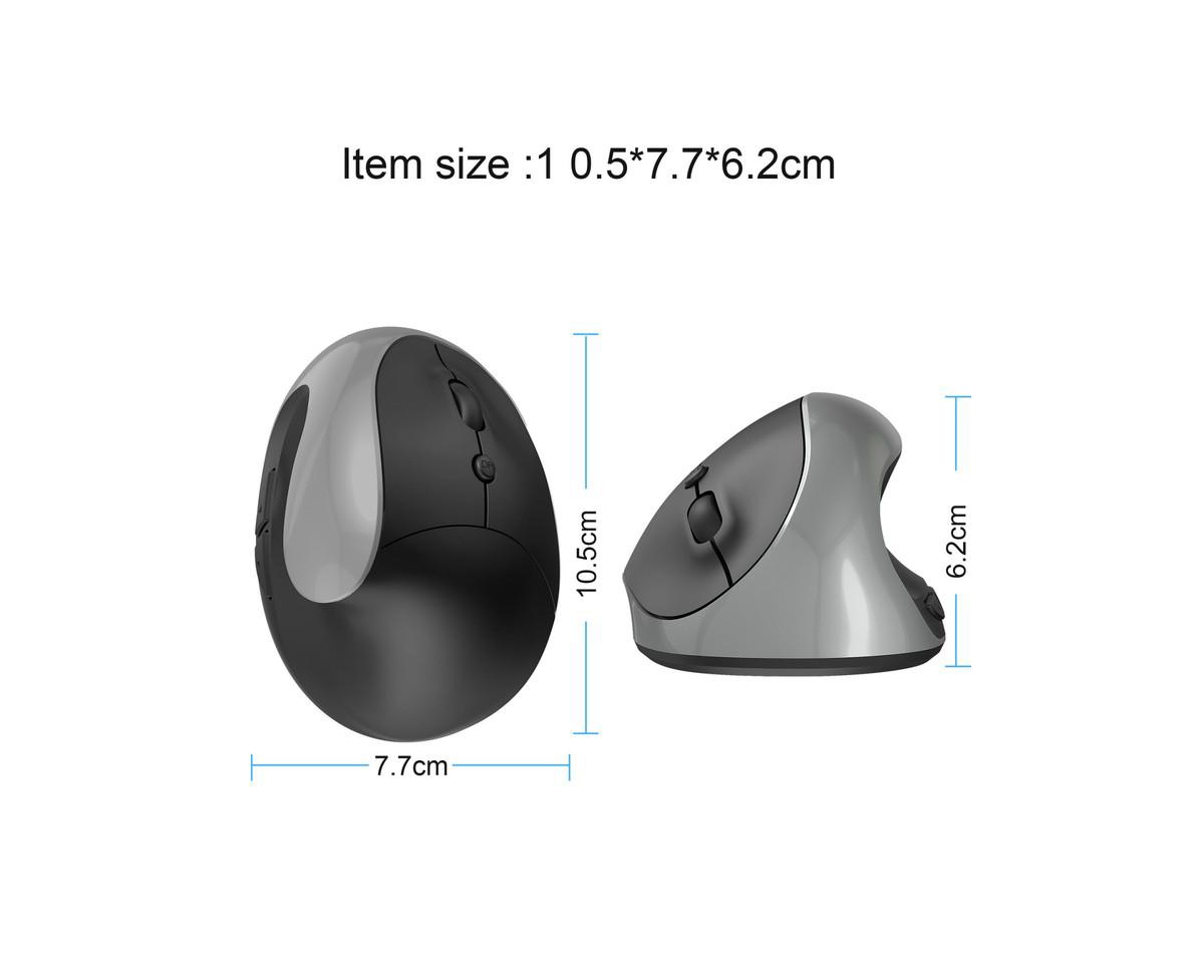 Risokeys 2.4G Wireless Ergonomic Vertical Mouse, 6 Buttons 3 Dpi Levels, Silent Click for Carpal, Comfortable Grip for Office, Gaming, Pc, Mac