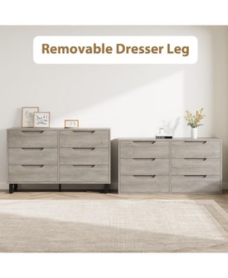 6 Dresser for Bedroom, 47.2 in Wide Dresser, Freestanding Vertical Drawer Cabinet with Storage, Wooden Closet Storage Chest for Living Room.