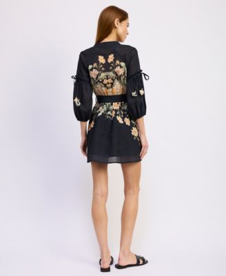 Women's Iris Long-Sleeve V-Neck Mini Dress