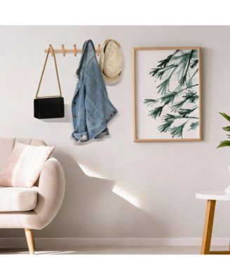 Natural Beech Wood Coat Rack - 5 Hooks, Sturdy, Easy to Assemble