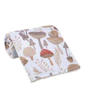 Baby Mushroom Meadow Soft White/Taupe Luxury Blanket