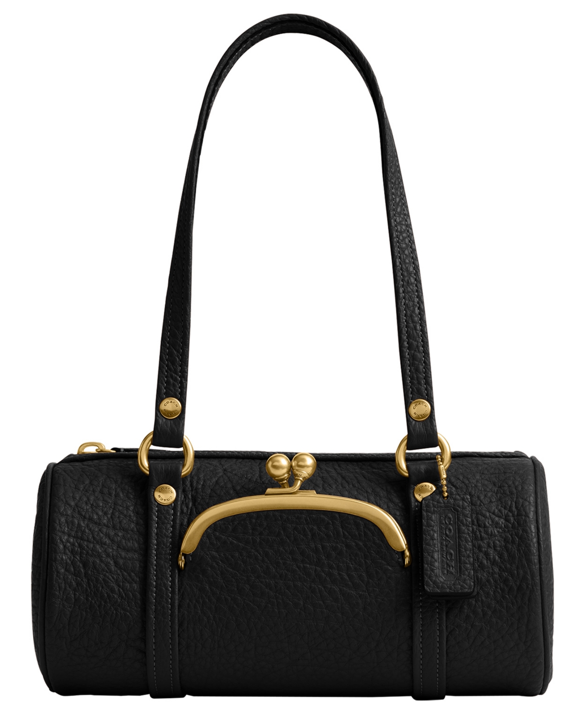 Coach The Originals Small Pebble Leather Kisslock Barrel Shoulder Bag