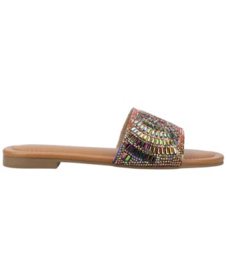 Women's Maria Slip-On Metallic Beaded Slide Sandals