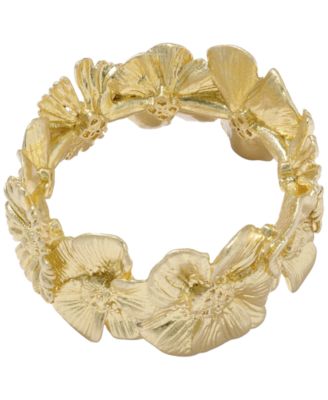 14k Gold Over Brass Cailey Flower Band Ring