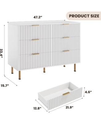 Zebra Six-Drawer Cabinet with Large Desktop, Modern Honeycomb Design, Handle, Practical Storage Solution, and Artistic Sense for Bedroom