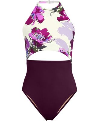 Women's Long Torso Tugless Halter Monokini High Leg One Piece Swimsuit