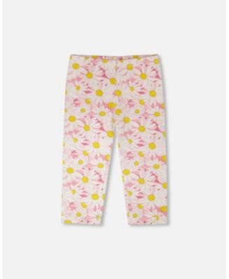 Big Girls Jersey Capri Printed Daisies
