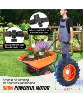 Heavy-Duty Electric Wheelbarrow with 7 Cu.Ft Capacity & Dual Wheels