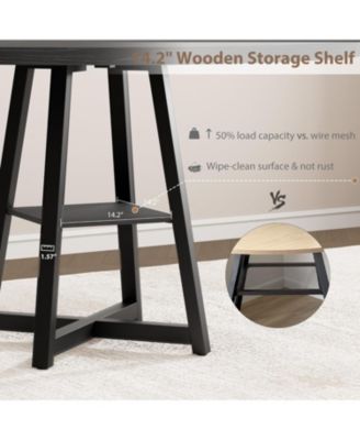 Kitchen Table Industrial Round Dining Table Set for 4 to 6 Dinner Table