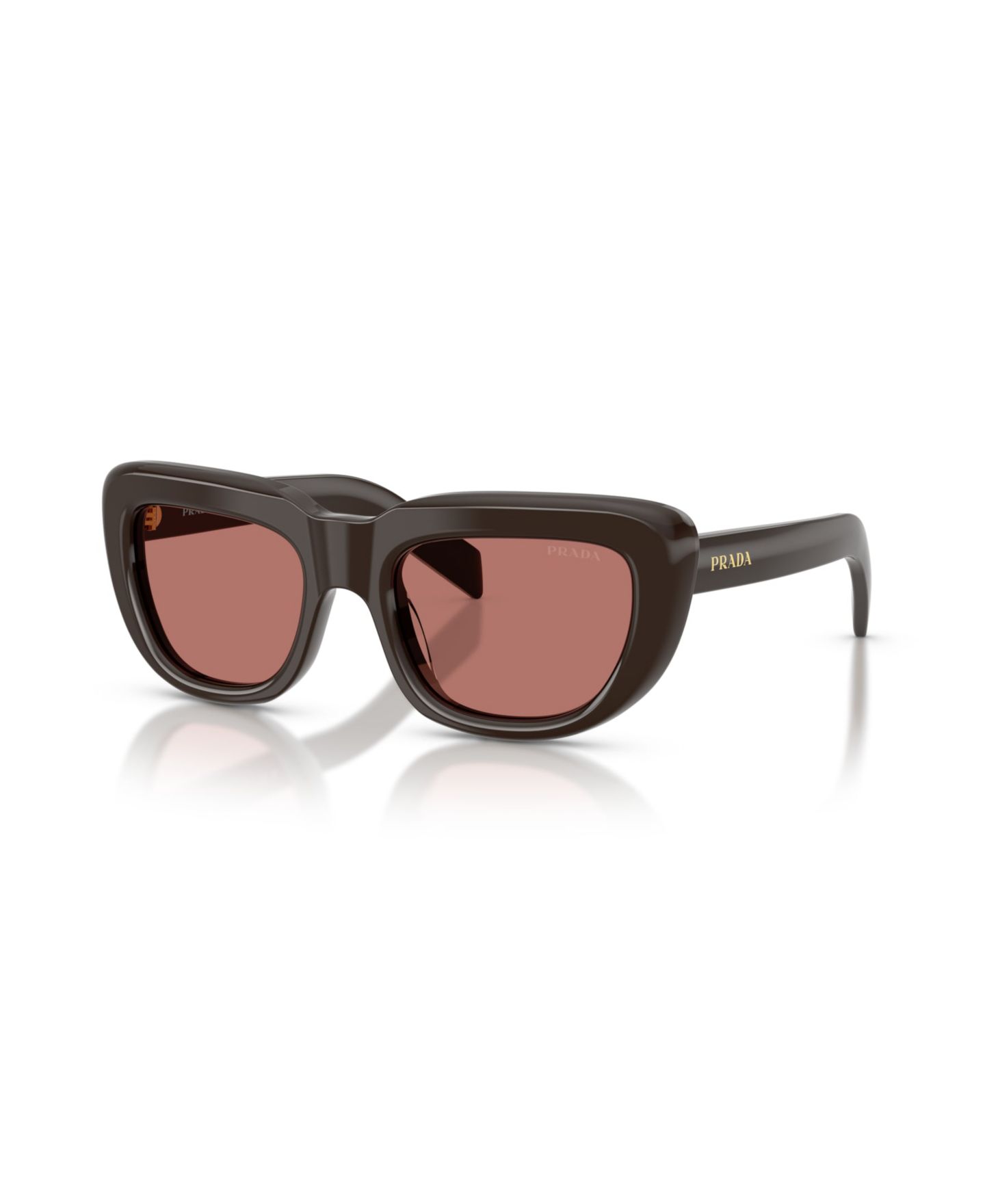 Женские солнцезащитные очки PRADA Rectangle Sunglasses, PR D07S, цвет: Cigar — фото 1
