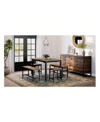 Kitchen Table  5 Piece Extendable Dining Table Set For 4 To 8 Modern Space Saving Kitchen Table