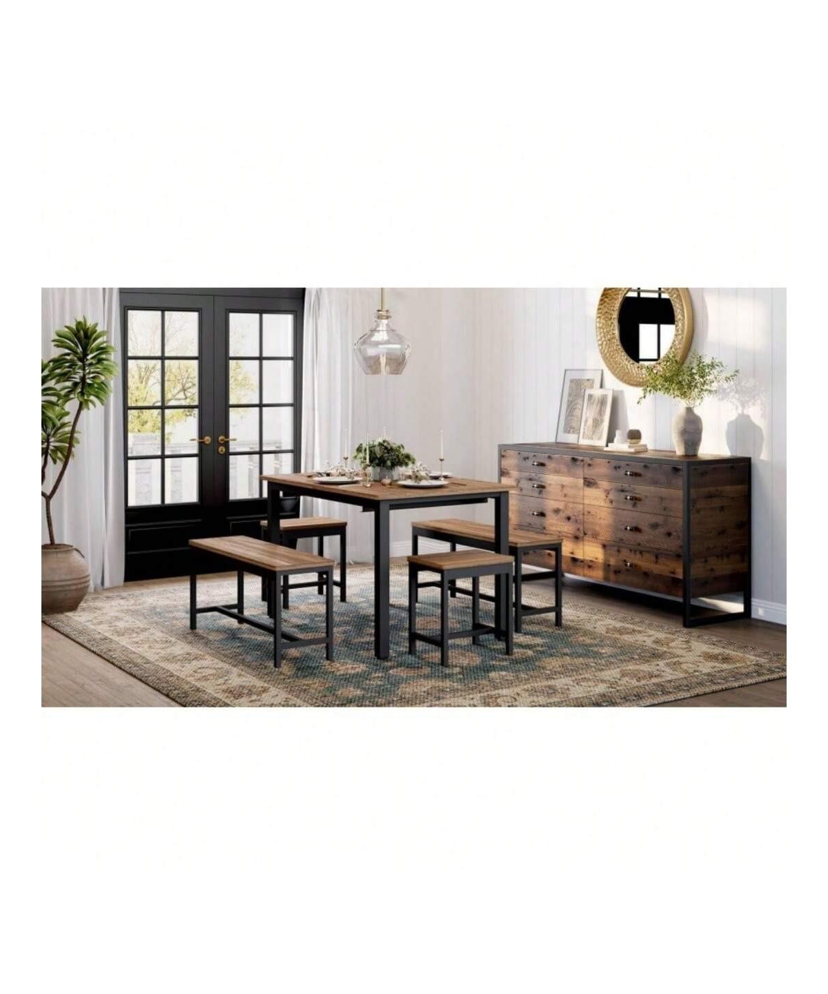 Gaomon Kitchen Table 5 Piece Extendable Dining Table Set For 4 To 8 Modern Space Saving Kitchen Table