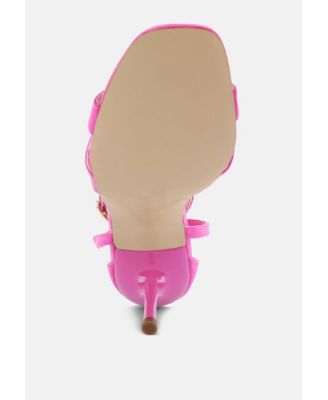 Womens Oraiku Faux Suede Cross Strap Heels