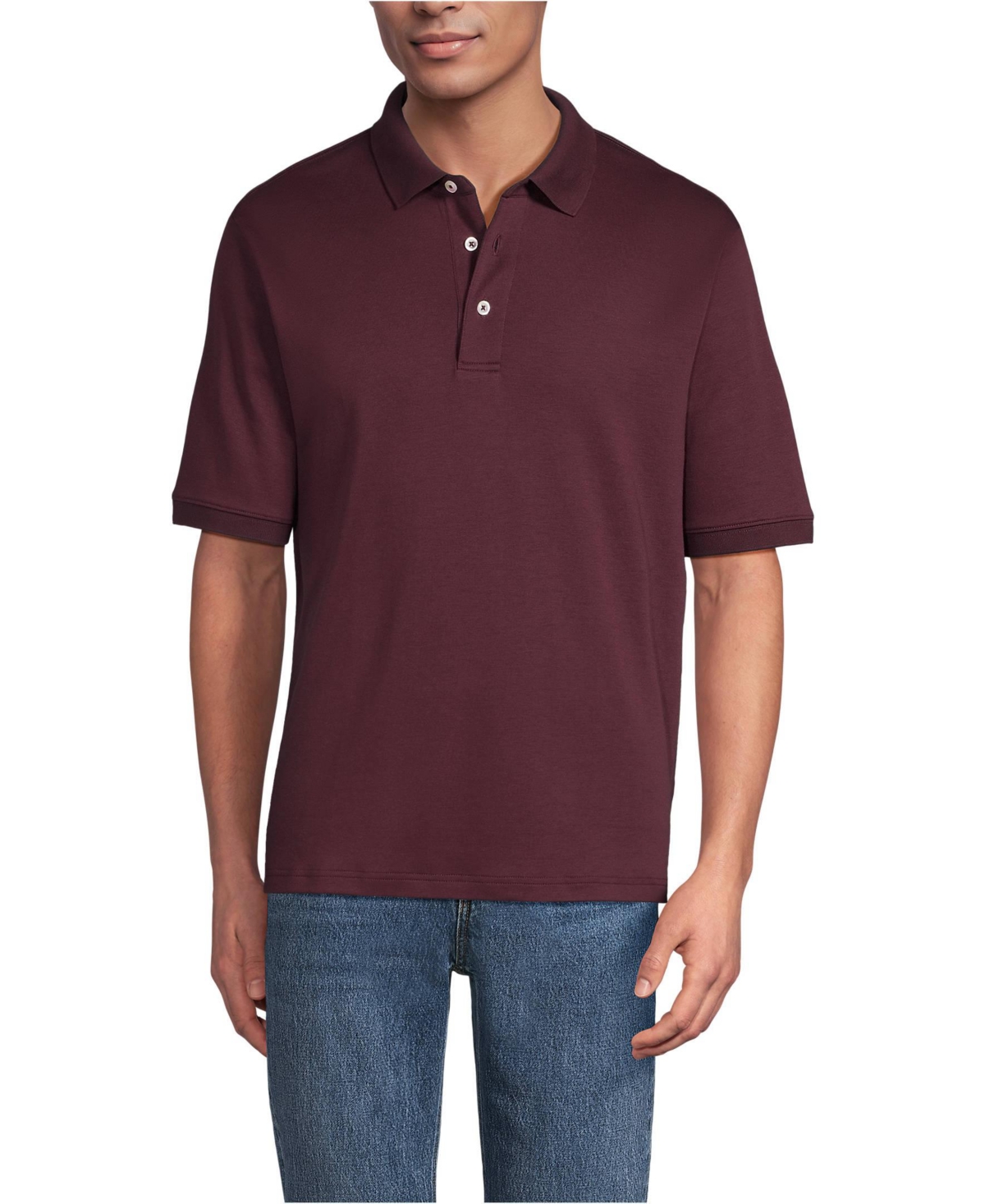 Lands' End Men's Tall Short Sleeve Cotton Supima Polo Shirt