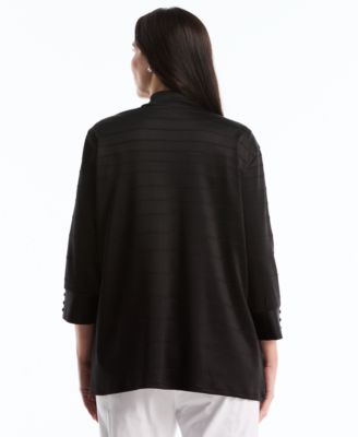 Plus Size Ottoman Open Front Knit Cardigan Sweater