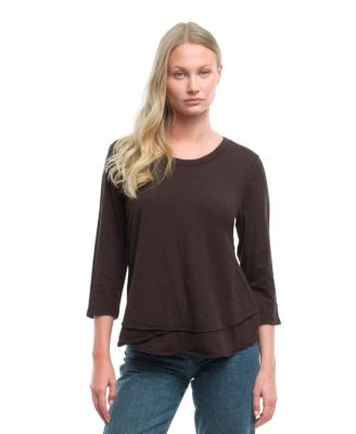 Women's 3/4 Sleeve Mock Layer Tee