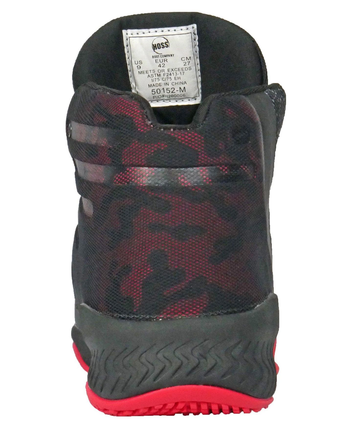 Мужские кроссовки Hoss Boot Company Rim Fly Composite Toe Lightweight Athletic Work Shoe, цвет: Чёрный / Красный — фото 2