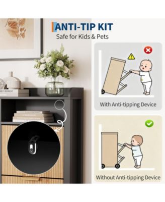 Shoe Storage Cabinet with 4 Flip Drawers, Fluted Narrow Shoe Storage Cabinet Organizer with Legs