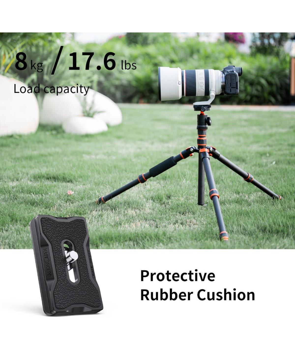 K&F Concept BA225 5-Section Carbon Fiber Tripod/Monopod with 360-Degree Ball Head, 17.6 lbs Capacity