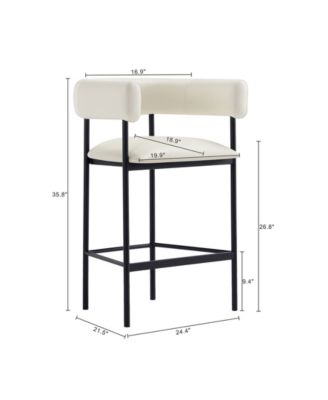 Onda 35.8" Faux Leather Upholstered Counter Stool