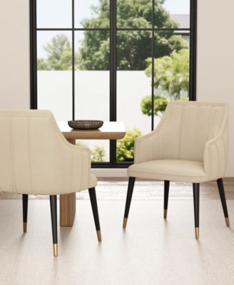 Eda 37.4" Wood Upholstered Dining Armchair