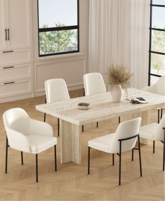 Loft Faux Leather Upholstered Dining Armchairs, Set of 2