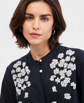 Women's Puff-Print Button-Front Tunic