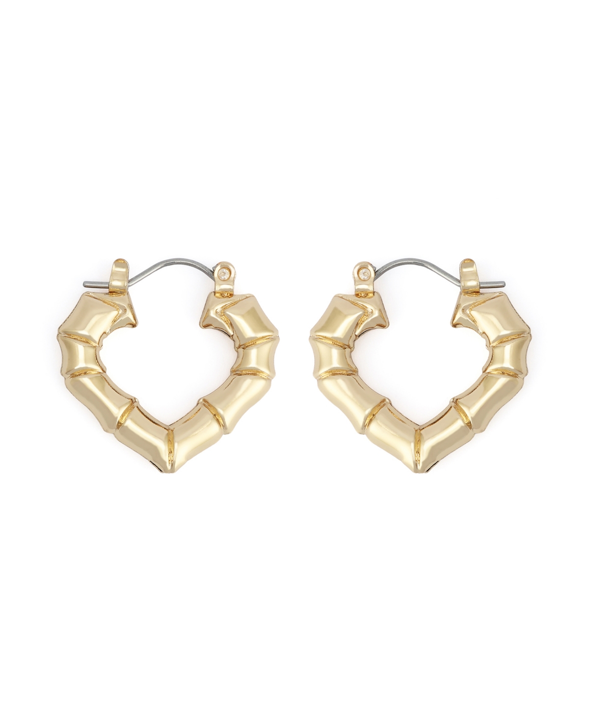 Betsey Johnson Gold Hothouse Bloom Heart Hoop Earrings