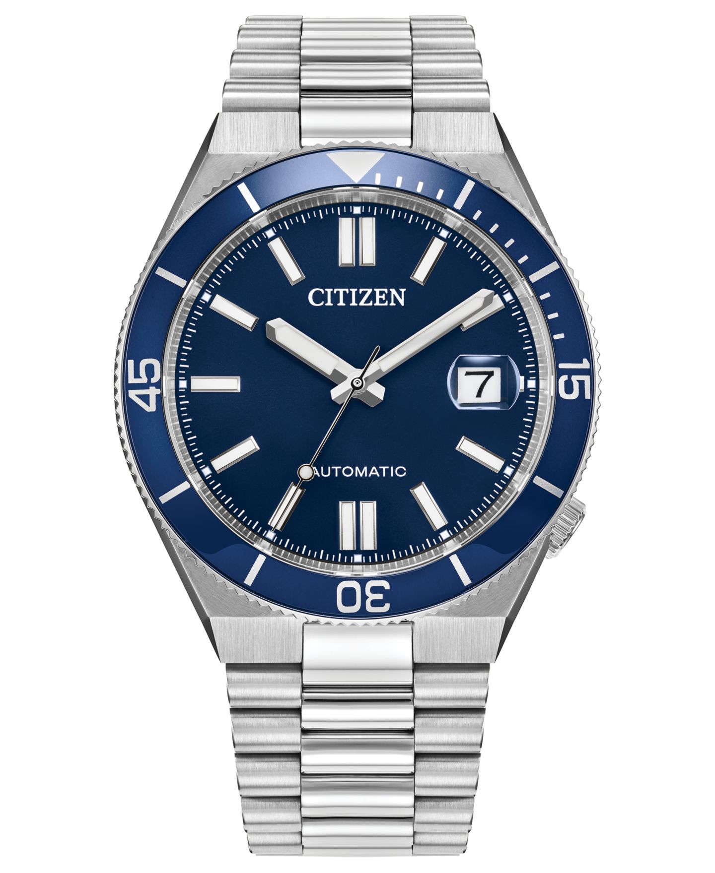 Мужские часы Citizen Tsuyosa Shore Silver-Tone Stainless Steel Bracelet Watch, 40mm — фото 1